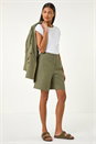 Khaki Smart Twill Pocket Shorts, Image 2 of 8