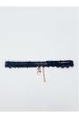 White SVNX White Corded Lace Scallop Effect Choker With Snowman Pendant, Image 2 of 3