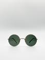 Green Classic Metal Round Sunglasses With Green Tinted Lenses, Image 1 of 4