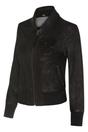 Black Womens Leather MA-1 Varsity Jacket - Ann, Image 3 of 5