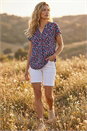 Red Floral Puff Print Textured Shirt, Image 2 of 4