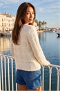 Ivory  Pointelle Knit Cardigan, Image 2 of 4