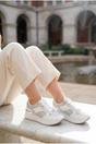 Silver iKrush Silver Chloe Womens Glitter Panel Platform Trainers, Image 2 of 5