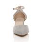 Grey Mid Block Heel Crossed Strap Pointed Toe 2 Part Heels, Image 6 of 6