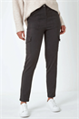 Charcoal Cotton Blend Cargo Stretch Jegging, Image 3 of 5