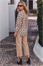 Black Geometric Print Collared Shirt, Image 3 of 4