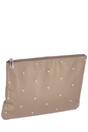 Gold Real Leather Large Studded Clutch Bag, Image 2 of 4