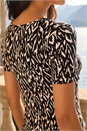 Black Dusk Abstract Print Stretch Midi Dress, Image 4 of 4