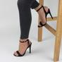 Black AJVANI Black High Heel Ankle Strap Barely There Sandals, Image 5 of 6