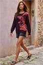 Plum Butterfly Sparkle Mix Jumper, Image 3 of 4
