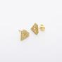 Gold Sterling Silver Diamond Stud Earring, Image 2 of 2