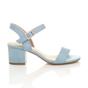 Light Blue AJVANI Light Blue Mid Block Heel Strappy Sandals, Image 2 of 5