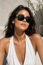 Black Oversized Rounded Angular Sunglasses, Image 2 of 5
