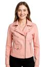 Light Pink Classic Brando Biker Leather Jacket, Image 1 of 8