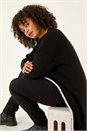 Black Curve Longline Knit Cardigan, Image 1 of 5