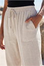 Natural  Cropped Linen Blend Trouser, Image 4 of 4