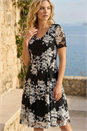 Black Floral Lace Stretch Dress, Image 1 of 3