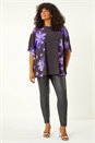 Purple Curve Floral Overlay Top, Image 2 of 5