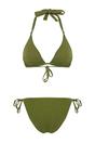 Khaki Knotted Triangle Bikini Set with Tie Side Detail, Image 4 of 5