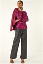 PINK Printed Stud Mesh Stretch Top, Image 2 of 6