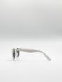 White Classic Preppy Square Sunglasses With Key Hole Nosebridge, Image 3 of 4