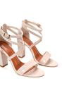 Beige XY LONDON Beige 'Briella' Strappy Sandals With High Block Heels, Image 5 of 6