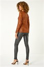 Bronze Front Tie Sequin Detail Top, Image 3 of 5