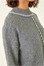 Grey Funnel Neck Seam Detail Jumper, Image 5 of 5