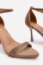 Camel 'Indira' Suede Sparkling Heeled Sandals, Image 5 of 6