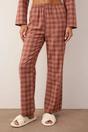 Rose WOVCOR Rose Check Flannel Revere Collar Long Sleeve Cotton Woven Pyjama Set, Image 3 of 3