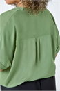 Khaki Curve Longline V-Neck Top, Image 5 of 5
