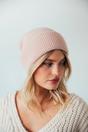 Light Pink Ribbed Beanie Hat, Image 1 of 4