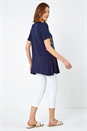 Navy  Metallic Animal Print T-Shirt, Image 3 of 5