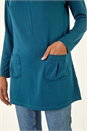 Teal Snit Pocket Tunic Top, Image 5 of 5