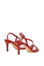 Red XY LONDON Red 'Theodora' Strappy Pointed Toe Stiletto Heel Sandal Shoes, Image 4 of 5