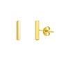 Gold Bar Stud Plain Earrings Sterling Silver, Image 1 of 1