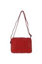Red 'Perfezione' Three Section Vintage Woven Leather Shoulder Bag, Image 1 of 3