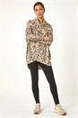 Cream  Animal Print Cowl Neck Tunic, Image 3 of 5