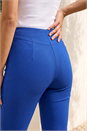 Royal Blue Elastic Waist Knee Length Stretch Shorts, Image 4 of 4