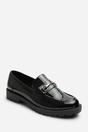 Black Aadhya Black Chunky Snaffle Trim Detail Loafers, Image 3 of 6