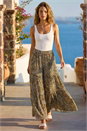 Brown Animal Print Tiered Palazzo Trouser, Image 2 of 4