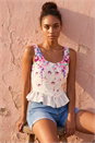 Purple Dusk Floral Button Up Front Blouse, Image 2 of 5