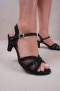 Black 'Jillian' Diamante Mesh Strappy Heel, Image 2 of 2
