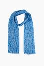 Blue Sarta Blue Metallic Pinstripe Lightweight Leopard Scarf, Image 1 of 5