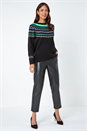 Black Fairisle Stretch Knit Jumper, Image 2 of 5