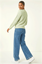 Pale Green Embroidered Floral Knit Cardigan, Image 3 of 5