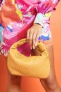 Yellow Woven Knotted Detail Handbag - Elisa, Image 3 of 3