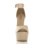 Natural AJVANI Natural High Block Heel Ankle Strap Glitter Sandals, Image 5 of 7
