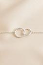 Silver Sterling Silver Dual Circle Dainty Bracelet, Image 2 of 3