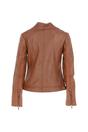Tan 'Kore' Real Leather Biker Jacket, Image 4 of 5